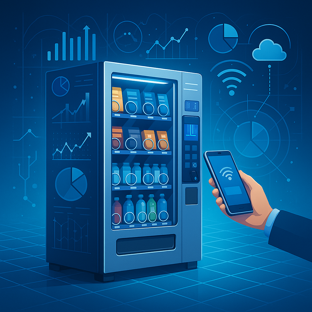 AI and IoT concept for smart vending
